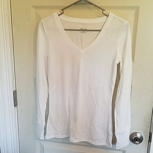 Mossimo Supply Co. White Long Sleeve V-Neck